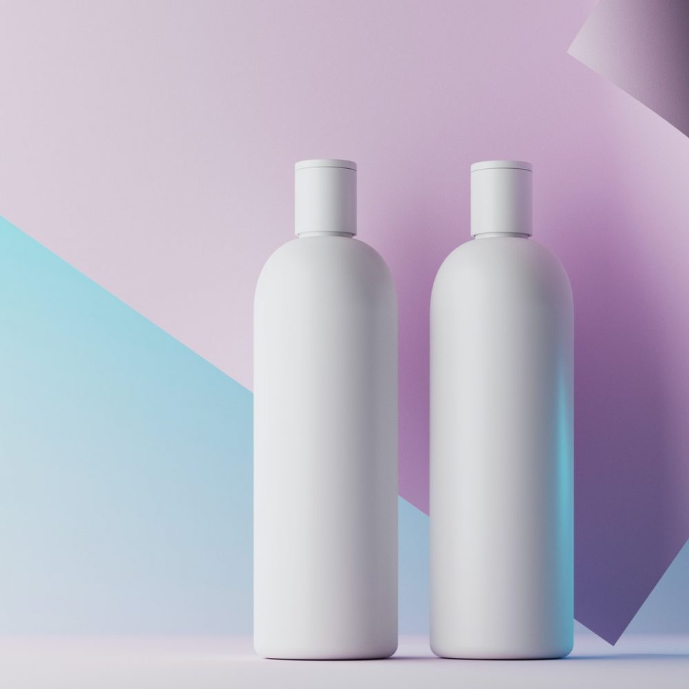 Minimal background for cosmetic branding and packaging presentation. Stage pastel colors. 3d